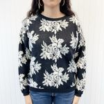 VTG 80s 90s Chunky Sweater Womens Medium Textured Whimsigoth Dark Cottagecore Black Photo 1