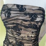 Ricki Freeman for Teri Jon strapless silk cocktail dress Size 8 tan/black Photo 3