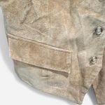 Vintage Tan Suede Leather Vest 100% Genuine Leather 90s Minimalist Preppy Size M Photo 5