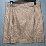 Hem & Thread  women’s large brown full front zip sherpa lined faux suede skirt Photo 1