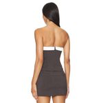 Lovers + Friends  Ashley Top in Grey Pinstripe Small New Womens Strapless Corse Photo 2