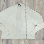 EXPRESS  White Open Front Waffle Knit Tapered Sleeve Cardigan Sweater Size S Photo 1