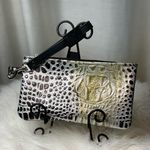 Gold, silver and deep bronze metallic crocodile print wristlet 10” x 6” approx Photo 0