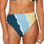 Jessica Simpson NWT Smooth Sailing High Waist Bikini Bottom Sol Multi Size M Photo 9