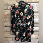 ZARA  Multicolor Floral Romper Long Sleeve Chiffon Black Small Photo 10