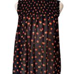 Anthropologie Maeve navy blue & orange polka dot sheer top size 4 Photo 0