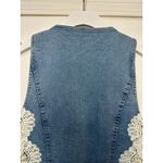 Ramy Brook  Ellis Lace Panel Denim Vest Blue Cotton Size 4 NWT Boho Waistcoat Photo 10