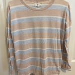 Lou & grey  Womens S Striped Blush Pink Blue Drop Shoulder Soft Lightweight Photo 0