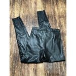 ZARA  Womens Black Side Zip Faux Leather Pants Ankle Zipper Size XS Photo 2