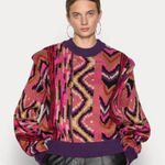 Farm Rio NWOT  Striped Colorful Patchwork Sweater Size Small Photo 0