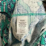 Talbots Teal Safari Giraffe Print Sheath Dress Back Zip L27 Photo 3