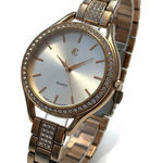 Charming Charlie Rose Gold Rhinestone Bezel Watch Elegant Womens Analog Fashion Jewelry Photo 0