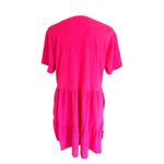 Gap  Hot Pink Cotton Short Sleeve Tiered Dress with Pockets – Women’s L Photo 2