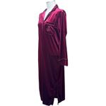 Ralph Lauren Lauren Long Velour Robe Full Zip Burgundy Small Photo 2