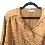 Lacausa ‎ Devi Satin Buttoned Blouse Sz S Photo 3