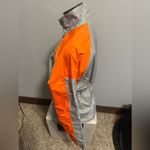 Nike Womens Medium (8-10) Orange/Gray Full ZIP Trench Coat Photo 1