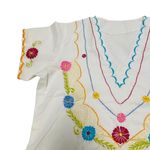 Floral Embroidered Ethnic Festival Asian Scallop Design Vintage 80’s Boho Top Size undefined Photo 5