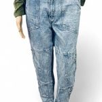 Maniere De Voir Manière De Voir Light Wash Cargo Jeans Size 10 High Rise 100% Cotton Photo 0