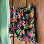 Vintage Copper Key Tropical Skort Colorful Hawaiian Skirt w Shorts Black Photo 5