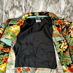 Surf Crush Tiki Vtg Sz S Hawaiian Print Zip Up Jacket CB Casual Macaw Tropical Red Photo 9