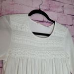 Peruvian Connection  WHITE PIMA COTTON SMOCKED CROCHET CHEST NIGHTGOWN TRAD WIFE Photo 2