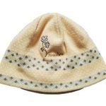 Swix Yellow Ski Crosscountry Winter Beanie Hat Women OS Floral Fleece Lined EUC Photo 0