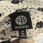 Bobeau Black & white ruffled floral & polka dot cold shoulder off shoulder top Photo 6