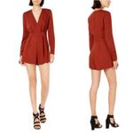 NWT LEYDEN V Neck Long Sleeve Romper Rust Small Photo 1