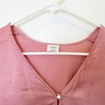 Aritzia Top Womens Sz XSmall Coquette Silk Cupro Button Up Lace Trim Puff Sleeve Photo 2