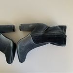 Forever Gray Velour Block Heel Almond Shaped Toe Sock Ankle Booties Size 6.5 Photo 2