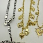 Lot Mixed Heart Charm Necklaces Bracelets Gold Silver Tone Costume Jewelry Photo 6