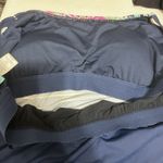 Beach House Womens Plus 22W Tankini Swim Top Navy Floral Striped Adjustable Tie Blue Photo 7