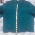 Carroll Reed 100% Wool Teal Button Down Cardigan Blue Size 8 Photo 6