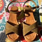 Unisa  Woman’s Platform Olive Green Suede Sandals Size: EU 37 US 7 Made in Spain Photo 0