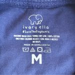 Ivory Ella  T-Shirt Womens M Short Sleeve Crew Neck Pocket Graphic Blue Cotton Photo 5