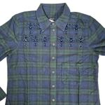 J.Crew Embellished shrunken button-up shirt tartan brushed cotton oxford 0 NWT Photo 2