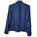 Frame  Blue Snake Print Silk Button Down Blouse Photo 1