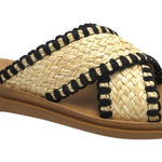 Pierre Dumas Weaved Caliso Sandals Beige Black Size 6 Photo 0