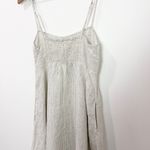 Madewell  Nola Midi Dress Cream Stripe 100% Linen  
Size Medium Photo 6