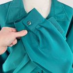 Blair Vintage  Jade Green Button Up Blouse Long Sleeve Size XL Photo 6