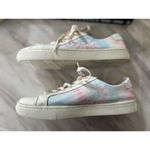 Soludos  Ibiza Pebbled Leather Pink, Blue, White Tiedye Sneaker Photo 3