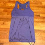 Lululemon  Women’s 12 Purple Racerback Cut out Built in Bra Athletic Tank Top Photo 3