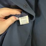 Tamostu New York Coat Women 12 Navy Blue Academia Long Length Clasp Close Photo 7