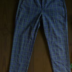 Banana Republic Blue Green Plaid Ankle Slim Pants Size 0 Photo 0