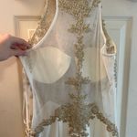 Prom dress white with gold beading. so beautiful! worn once Photo 4