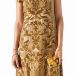 Sundance  "Champagne Vineyard" Silk Blend Beaded Burnout Velvet Dress Size 2 EUC! Photo 0