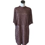 Mango NWOT MNG ALL OVER SEQUENCE GOLD TIE BACK PARTY WEAR DRESS SZ-16 Photo 10