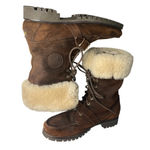 LAUREN RALPH LAUREN Zabby Brown Suede Boots Cream Shearling Womens Size 10 B Photo 8