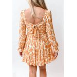 Saylor The Fritz Long Sleeve mini dress in White and Orange. Size M. Photo 11