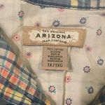 Arizona Jeans Arizona Jean company blue plaid button up top shirt 3/4 sleeves XL Photo 5